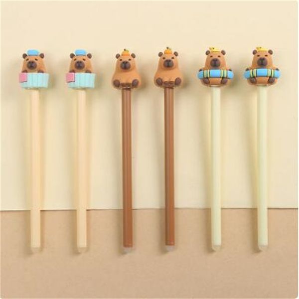 Penne gel Capybara Kawaii da 0,5 mm Penna firmata Forniture per scrittura per ufficio scolastico Cartoleria regalo Penne Art Déco