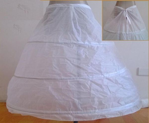 Barato branco 3 aros vestido de baile anáguas vestido de casamento tule underskirt uma linha anáguas 2015 vestido de baile acessórios petticoat re6388913