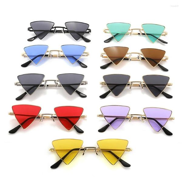 Sonnenbrille 2024 Punk Frauen Dreieck Oculos Vintage Gläser Kleine Hippie Metallrahmen Mode Sonne Männer Shades