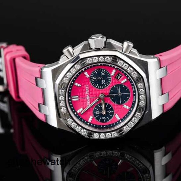 Iconico orologio da polso tattico AP 26231ST Royal Oak Offshore Automatic Machinery da donna quadrante rosa quadrante 37 mm con scheda di garanzia