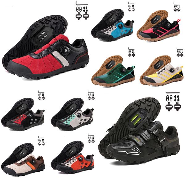 Calzature da ciclismo Uomo Speed Road Bike Sneakers Scarpe da ciclismo piatte in carbonio Tacchetti MTB Donna Mountain Bicycle Shoswes Pedali SPD Racing Biking Footwar GAI