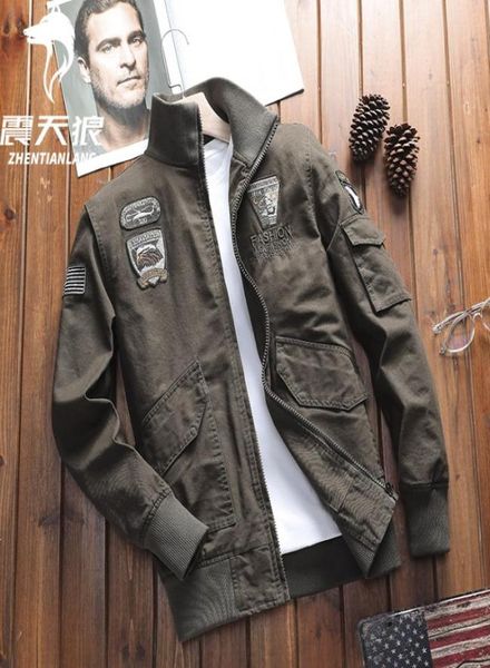 Ins moda jaqueta bomber vôo piloto jaquetas dos homens 3 cores casuais casacos voadores manga longa fino ajuste roupas bordados m4xl6655334