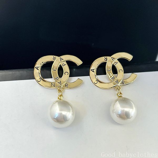 Orecchini a bottone di marca Orecchini pendenti con temperamento Gioielli di design Orecchini placcati in oro 18 carati Accessori per gioielli da donna di moda