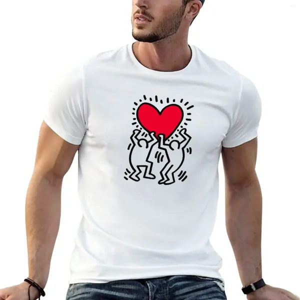Polos masculinos Power Love T-shirts gráficos Kawaii roupas meninos brancos camisetas gráficas masculinas
