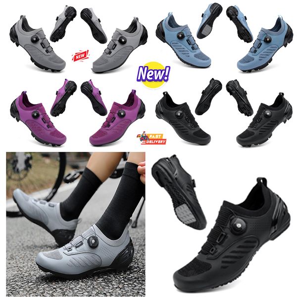 Deszigner Sapatos de ciclismo masculinos esportivos para bicicleta de estrada de terra sapatos de velocidade plana tênis para ciclismo apartamentos Modsauntain Calçados para bicicleta SPD chuteiras 36-47 GAI