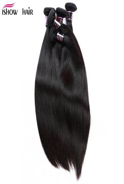 Ishow Estensioni dei capelli vergini malesi Lisci 10 pz Fasci di capelli umani sciolti dell'onda del corpo peruviana per donne Tutte le età 828in3711142