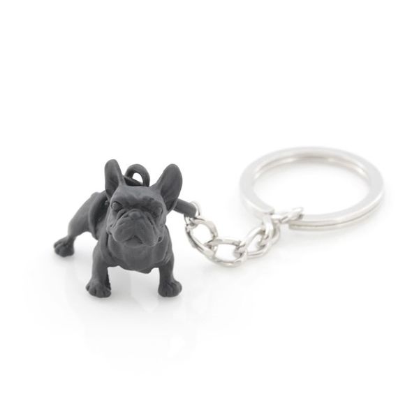 Metallo Nero Bulldog Francese Portachiavi Simpatico Cane Animale Portachiavi Portachiavi Donna Borsa Fascino Pet Gioielli Regalo Intero Sfuso Lotti203t