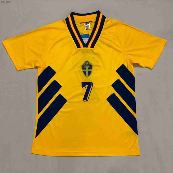 Fußballtrikots Retro klassische Schweden-Fußballtrikots LARSSON BROLIN Fußballtrikot S-2XLH240306