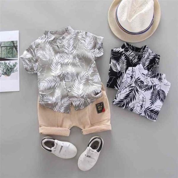 Neue Sommer Kleinkind Baby Jungen Kurzarm Cartoon-Muster Hemd Tops Shorts Set kinder Kleidung für jungen Y2103261622907