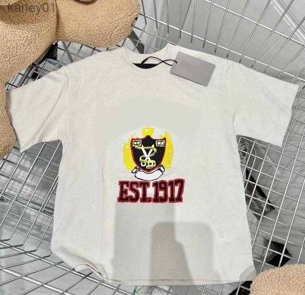 T-shirt T-shirt per bambini T-shirt estive Top Neonati maschi Ragazze Lettere Magliette stampate Moda Traspirante Stili di abbigliamento per bambini 240306