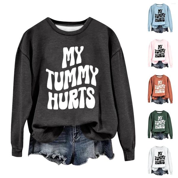 Damen-Kapuzenpullover „My Tummy Hurts“-Sweatshirt, lustiger Sweatsuit für ältere Menschen, Reißverschluss vorne, Yoga-Oberteil, grafisches Damenkleid mit passender Strickjacke