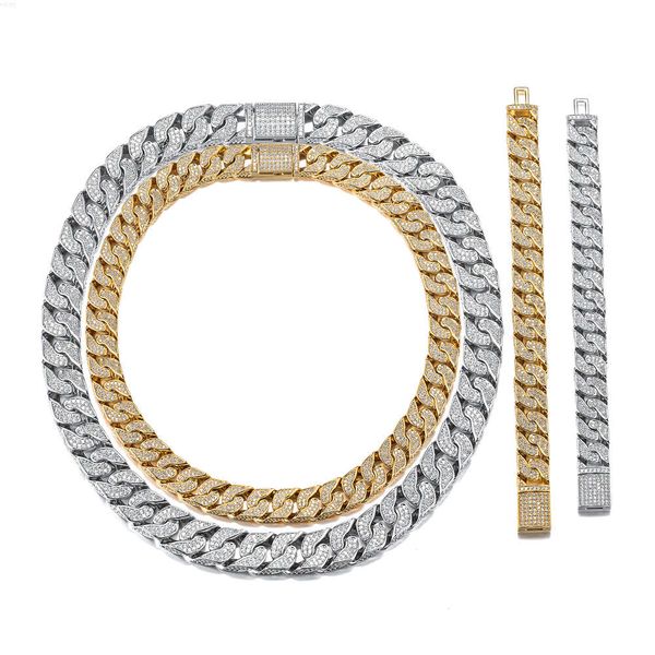 Cuban Link Moissanit Cuban Link Goldkette Cuban Link Hundehalsband Halskette Herren und Damen Hip Hop Armband Schmuck Beliebt