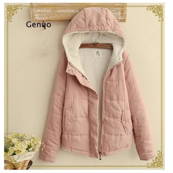 Parkas rosa kawaii parka coreano inverno jaqueta inverno inverno alegre e fofa besteira casacos com jaqueta com capuz