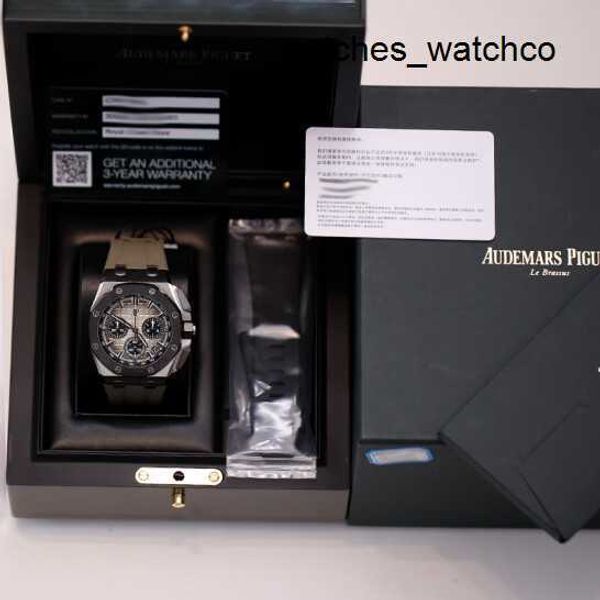 Antik İzle Tourbillon kol saatleri Ap Bilek Kraliyet Meşe 26420so Kronograf Fil Gri Mens İzle Çelik Seramik Yüzük Otomatik Makine İsviçre Lüks WA