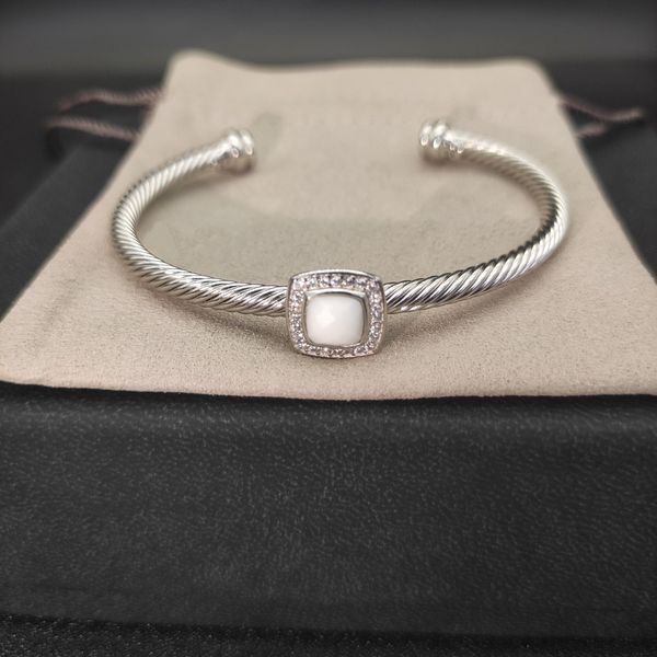 Bangle dy braccialetto gioielli di lusso da donna apertura retrò braccialetto da uomo intrecciato designer di alta qualità cavo in argento accessori di fascino squisito semplice zh148 B4