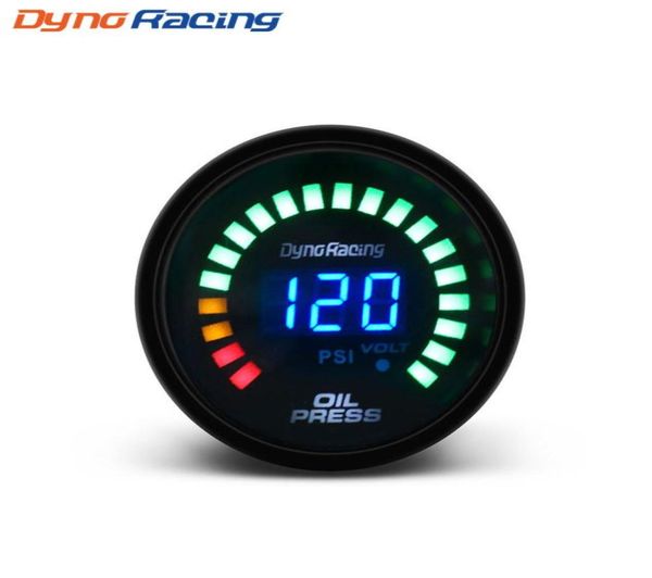 Dynoracing Car 2quot 52mm Digitale Affumicato 20 LED Psi Pressa Olio Misuratore di Pressione Con Sensore Misuratore Auto BX1014552372962