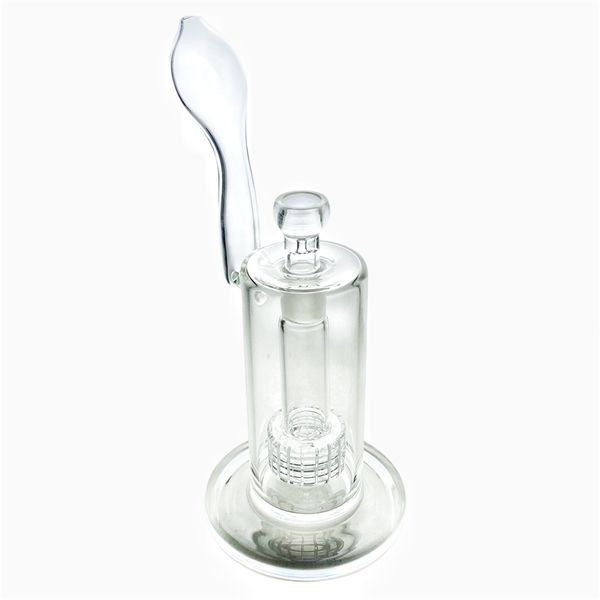 Bongos de vidro inebriantes Hookah / boca plana tubo de água de vidro de matriz de narguilé com 1 gaiola perc (GB-350) bongo de plataforma de petróleo