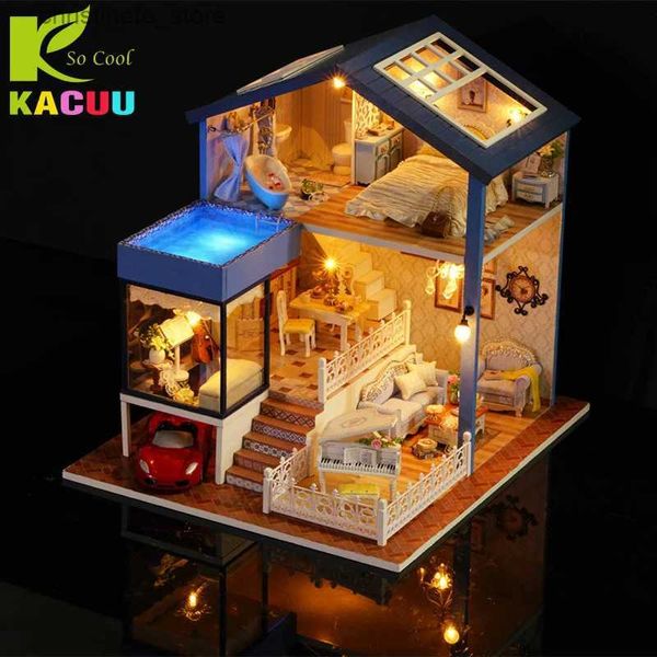 Arquitetura / Casa DIY KACUU Casa de bonecas Caixa original Casa de boneca de madeira em miniatura com móveis DIY Brinquedos Fidget para crianças Presente de aniversário para crianças Seattle