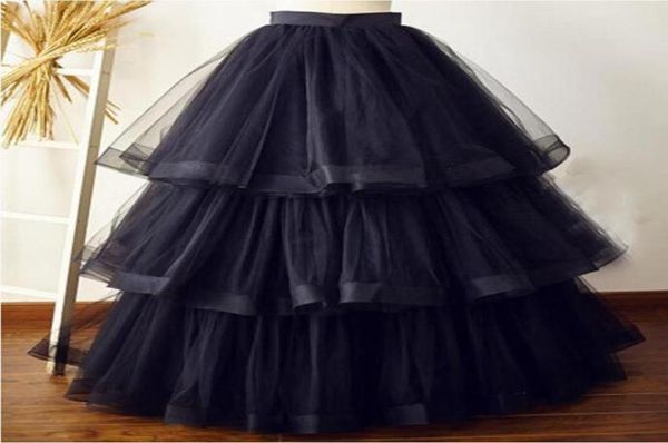 Saias Mulheres Estilo Formal Festa Tutu Saia Preto Camadas Ruffles Tule Longo Puffy Maxi Custom Made7493304