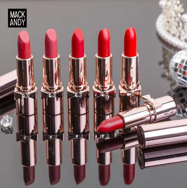 Rossetto Mack Andy Matte Diamond Butterfly Style Cherry Pumpkin Beans Rosso Lunga Durata Impermeabile Umidità AC1982344638