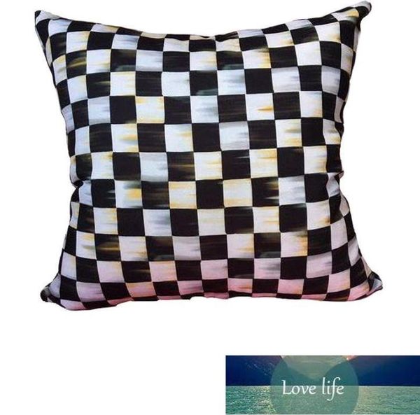 Courtly Check Square Pillow, dekoratives Kissen, verziertes Dekokissen für Schlafzimmer und Wohnzimmer, für 18 x 18 Zoll8897426