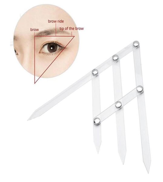 Calibri media dorata in acrilico Sopracciglio Microblading Righello Accessori per trucco permanente Rapporto Misura Stencil Shaper in plastica Misura7364350