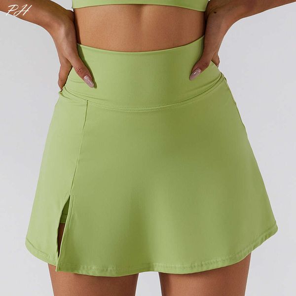 Lu Align Roupa de tênis Saias de verão Mulheres Calças de golfe Nylon Sports Fitness Cintura alta Yoga Shorts de corrida Saia Ginásio Treino Jogger Gry Lu-08 2024