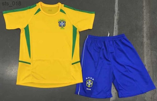 Fußballtrikots Retro-Klassiker Brasilien KINDER Fußballtrikots RIVALDO R.CARLOS Kinder Jungen Mädchen Sets FußballshirtH240306