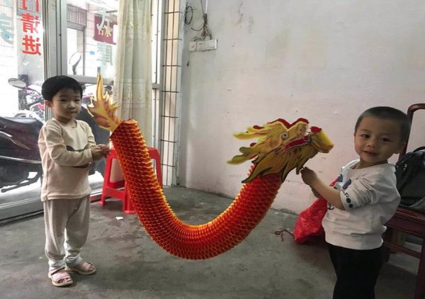 Dragão dança pequeno dragão de papel prop artesanato brinquedo corte de papel especialidade da china presente tradicional toy3428177
