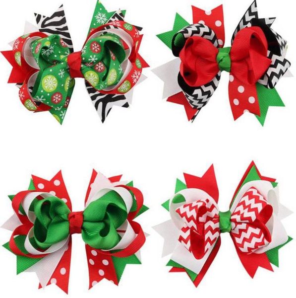 Weihnachtsschleifenklammer 45 Zoll Weihnachtsdesign Haarblumen Kinder Kopfbedeckung Kinder Haarnadel Mädchen Haarspangen Baby Haarschmuck HD32963930917