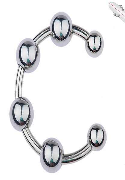 Männlicher Edelstahl-Penis-verzögerter Gonobolia-Ring mit verschiebbaren Perlen, Penisring-Schmuck, erwachsenes BDSM-Sexspielzeug für Eichel8707107