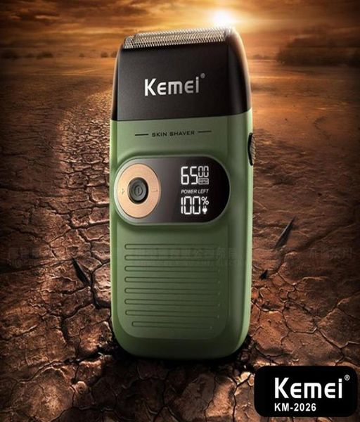 Epacket Kemei KM2026 KM2027 Электробритва для мужчин Водонепроницаемая аккумуляторная бритва с двумя лезвиями с USB аккумулятором для бритья 9391965