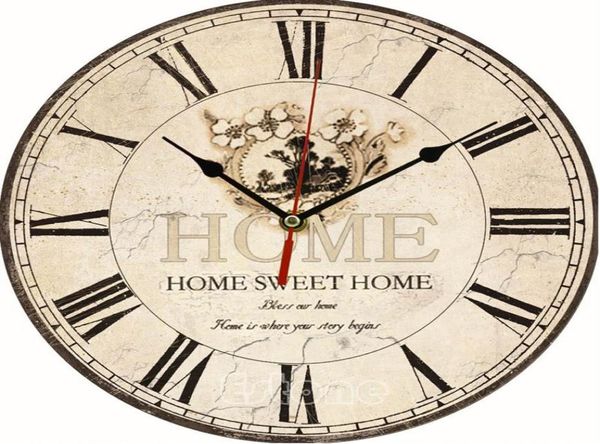 Große Vintage-Wanduhr aus Holz mit Blumenmuster, für Küche, Antik-Shabby-Chic-Stil, Retro7903716