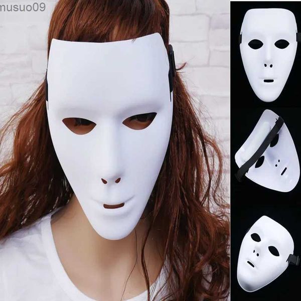 Maschere di design Maschera per il viso bianca in PVC di Halloween Maschera per gli occhi da danza per uomo e donna hip-hop Costume cosplay per feste Decorazione di nozze Prop