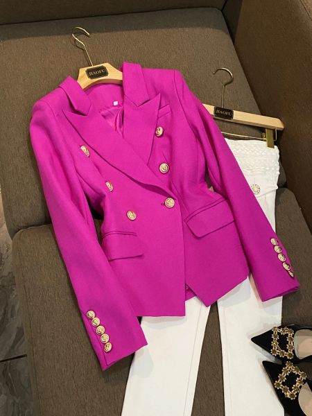 Blazer labbra di giugno 2022 NUOVO Dusty Pink Viola Verde Blu Nudo Nero Bianco Rosso Arancione Giacca moda doppiopetto da donna