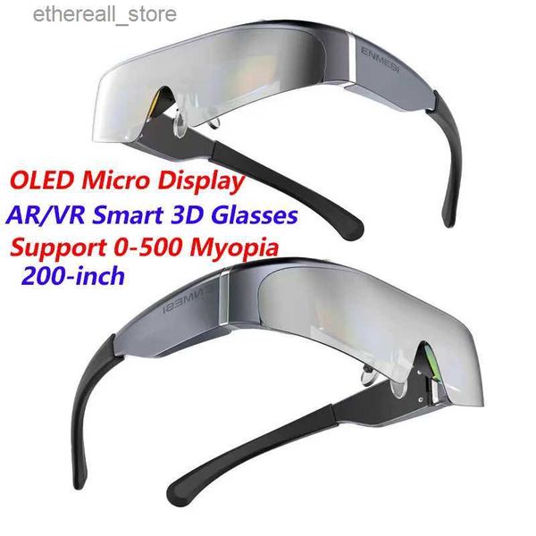 Dispositivos VR / AR Os mais recentes óculos 3D AR óculos inteligentes VR dobráveis com uma tela de 200 polegadas com suporte para 0-500 Miopia OLED display dispositivo de visualização de jogos de home theater Q240306