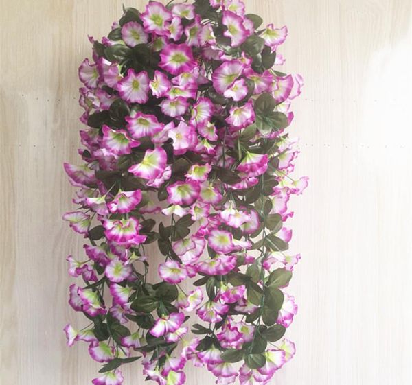 Morning Glory Flower Vine Pendurado Videiras para Casamento Artificial Decorativo Flor de Parede 5 Colors2505442