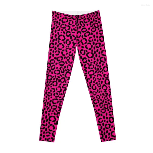 Pantaloni attivi Leggings con motivo leopardato rosa e nero Leggings da palestra Donna Harem Sports Female