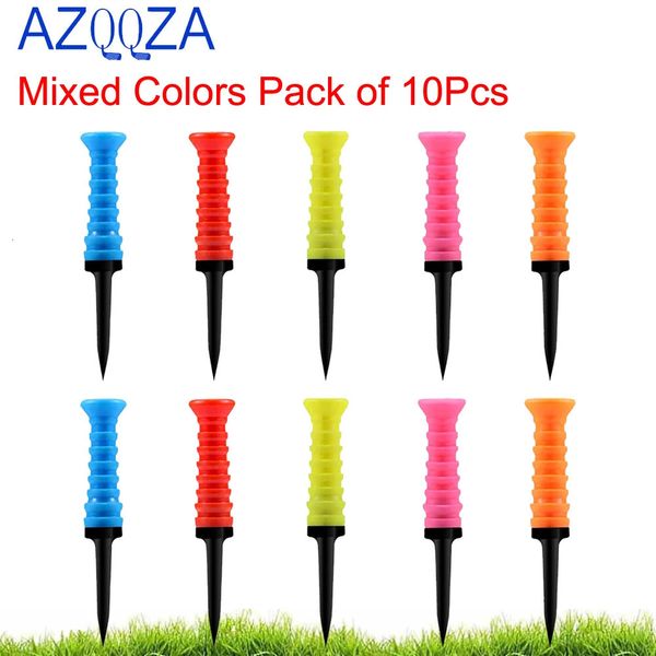 Yumuşak Kauçuk Yastık Üst Plastik Golf Tees 83mm 3.26 inç Karışık Renkler Paketi 10 PCS Hediye Karısı Çocuklar Yüksek Kalite 240304