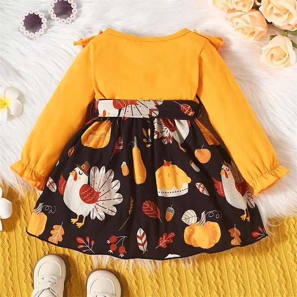 Vestidos da menina crianças bebê meninas halloween tule tutu vestido de manga longa carta abóbora morcego impressão em camadas casual princesa