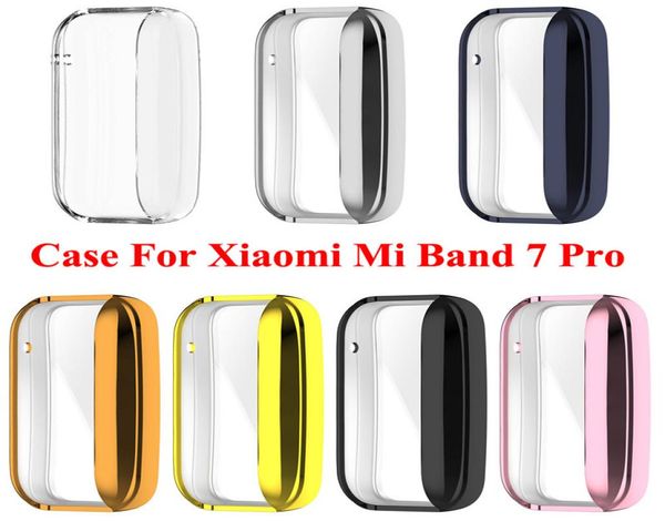 Capa completa revestida com enseada para xiaomi mi band 7 pro protetor de tela filme proteção de borda em xiomi miband 7pro protetor de tela shell6393847