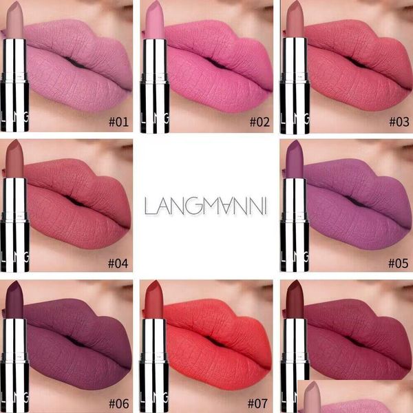 Lucidalabbra Rossetto opaco impermeabile 8 colori - Dura tutto il giorno Idratante non appiccicoso Consegna a goccia Salute Bellezza Trucco Labbra Dh8No