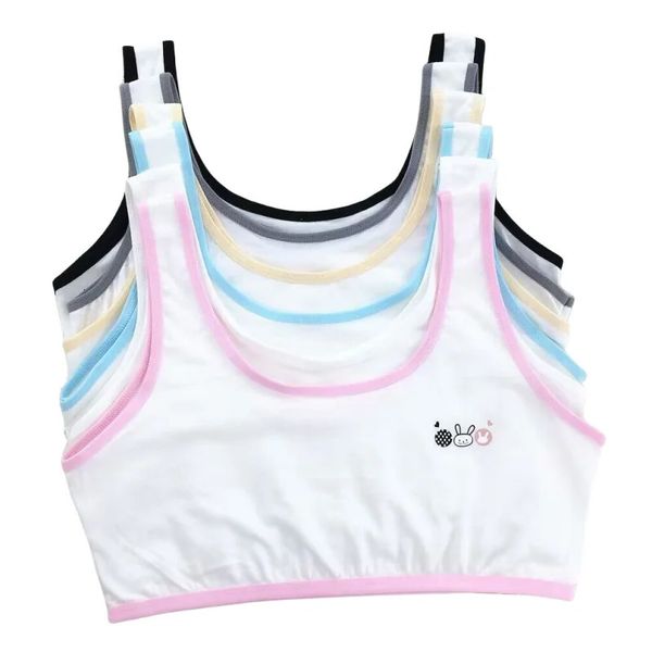 5pc/lot çocuk iç çamaşırı pamuk kızlar tank topu şeker renk fanila kızlar singlet bebek kamisole sutyen üstleri spor 240301