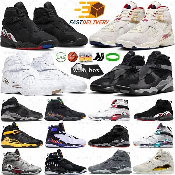 Mit Box Jump Man 8 8s Playoff Basketballschuhe Herren Aqua Chrome South Beach Schwarz Cool Grey Take Flight Trophy Raid Gunsmoke Samurai Trainer Damen Herren Sport Sneaker