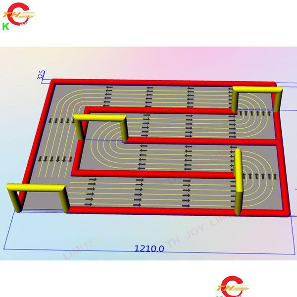 Açık Hava Oyunları Aktiviteleri Gemi Çocukları 12.1x8.9x1.89mh Özel Yapımı Şişirilebilir Git Kart Track Tampon Araç Yarışı Satış Damlası Teslimat SPO DHDPM