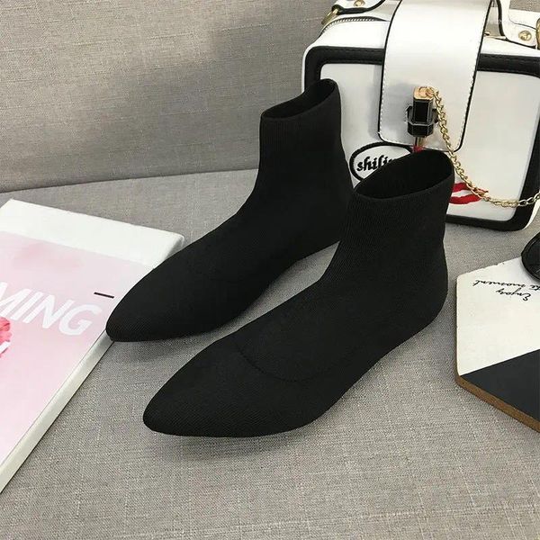 Stiefel Winter Warme Socken Kurzarm Student Elastischer Stoff Flacher Boden Damen