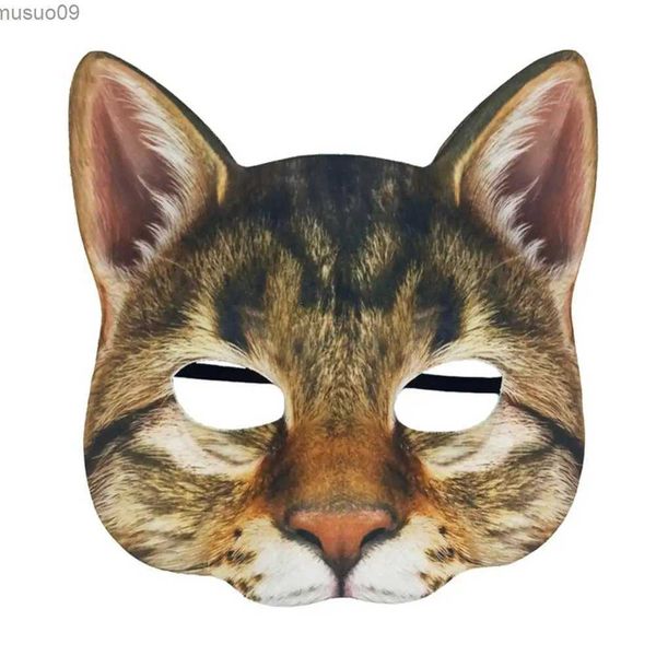 Máscaras de designer realista gato meia face capa masquerade cosplay máscara festa de halloween cabeça capa halloween cosplay festa carnaval prop