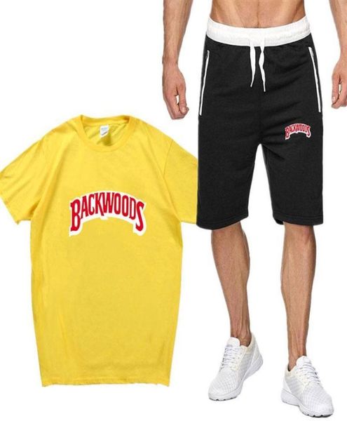 Sommer männer BACKWOODS T shirt Sets Mode trainingsanzug männer t-shirt Und Shorts männer camiseta Kurzarm Knie Länge Herren Shorts SXXL3244284