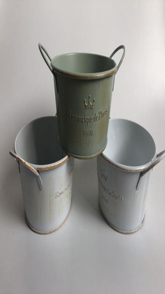 10 pezzi D12XH6 Fioriera in latta vintage nostalgica, secchi zincati, vaso per piante grasse, Romancique de Paris dal 1898 T2005297185998