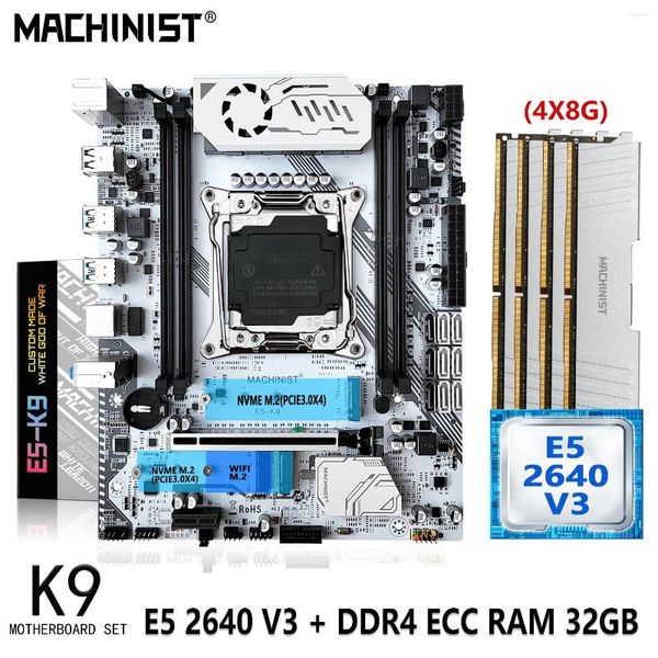 Schede madri MACHINIST X99 Set scheda madre LGA 2011-3 con kit Xeon E5 2640 V3 Processore CPU 4X8G 32GB DDR4 ECC RAM Memoria Nvme M.2 Sata